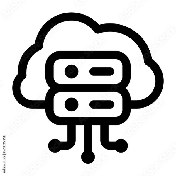 Fototapeta cloud data line icon