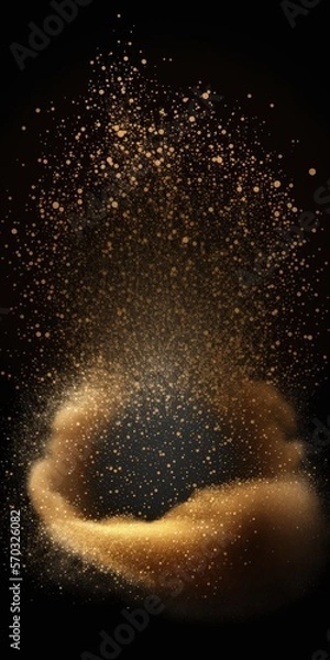 Fototapeta Christmas background. Powder PNG. Magic shining gold dust. Fine, shiny dust bokeh particles fall off slightly. Fantastic shimmer effect. illustrator. Generative AI