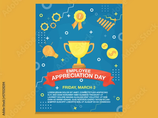 Obraz Employee Appreciation Day Template, Background for Employee Appreciation Event, Vector Illustration