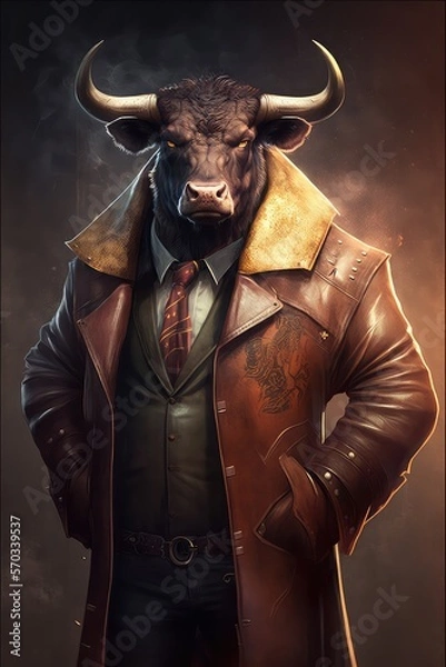 Obraz Bull in Suit