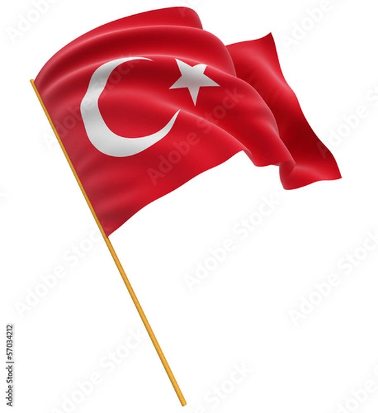 Obraz 3D Turkish flag (clipping path included)