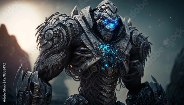 Obraz 3D Rendered Futuristic Cyborg Gorilla AI Generative