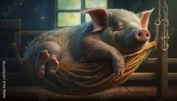 Fototapeta cute and funny lazy oig