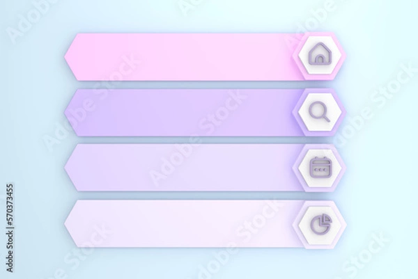 Fototapeta infographics for set of colorful hexagon buttons, banner design as set.