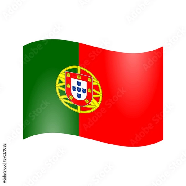 Fototapeta Vector graphics of the national flag of Portugal