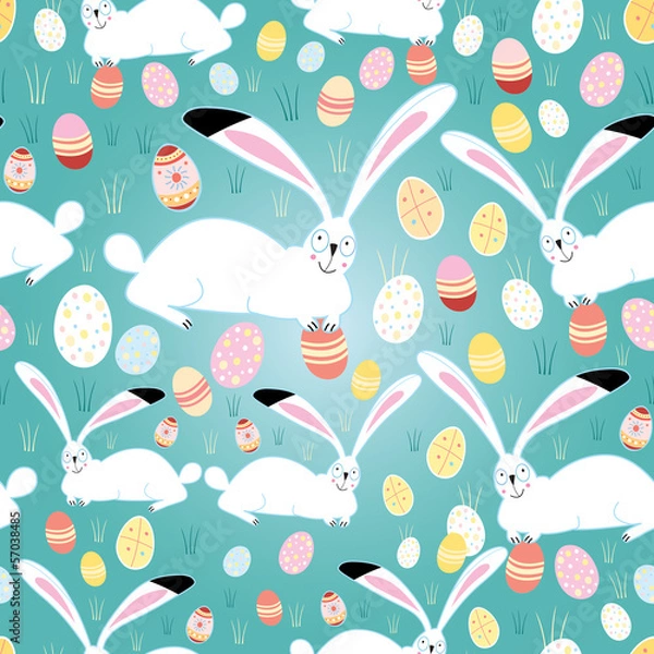 Fototapeta texture Easter eggs and bunnies