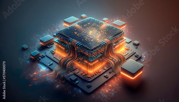 Fototapeta Computer Processor - Abstract - Generative AI
