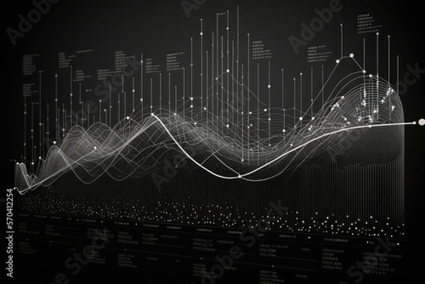 Fototapeta Data Visualization of Timeseries Line graph generative ai