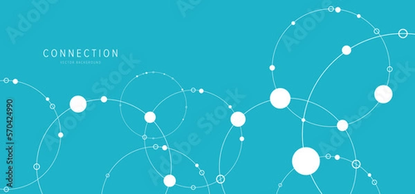 Fototapeta Network background. Connections with points, lines, and people icons. Vector technology background