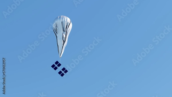 Obraz Spy balloon. Gathers intelligence at high altitude. 3d render