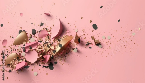 Fototapeta Confetti Backdrop. Solid Pinkish Background. Genrative AI.