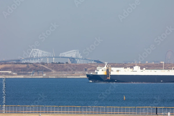 Obraz 東京ゲートブリッジとタンカー船