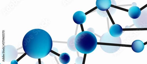 Fototapeta Line points connections geometric abstract background