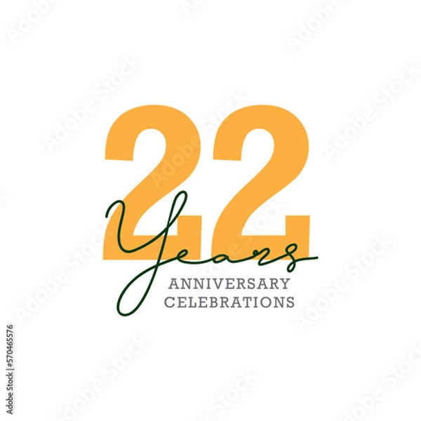 Obraz 22th anniversary celebration logo design. Vector Eps10
