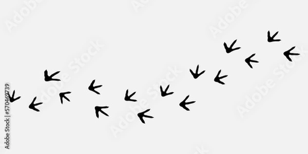 Fototapeta Chicken footprint seamless pattern trendy style illustration on white background..eps