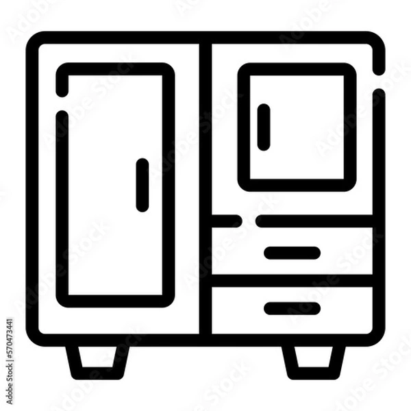 Fototapeta wardrobe line icon