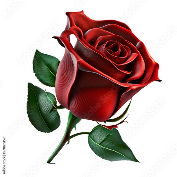 Obraz red rose 3d render psd