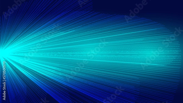 Fototapeta Abstract futuristic blue Background. Technology glowing digital wave and Internet connection,