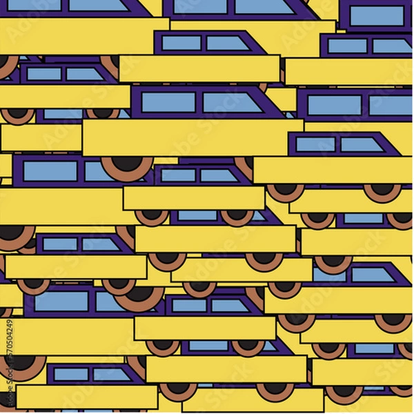 Fototapeta Graphic car pattern for your design and background