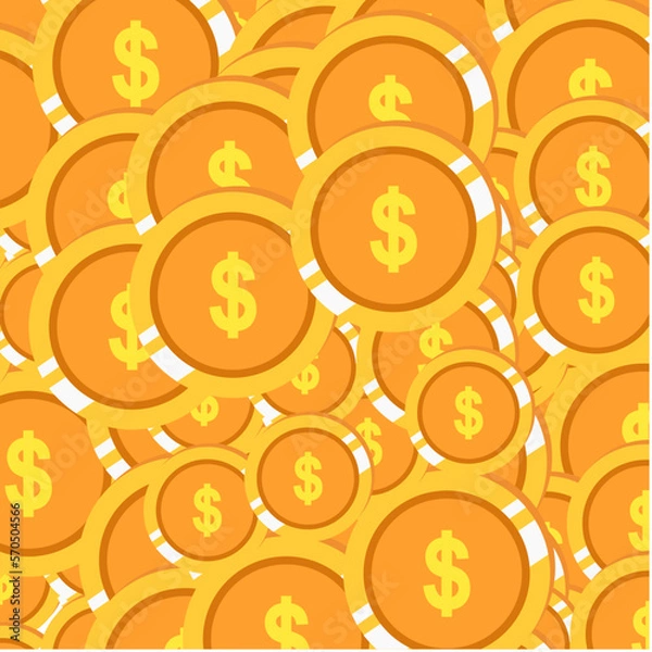 Fototapeta Graphic gold coin pattern for your design and background