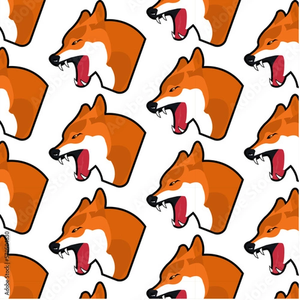 Fototapeta Graphic wolf pattern for your design and background