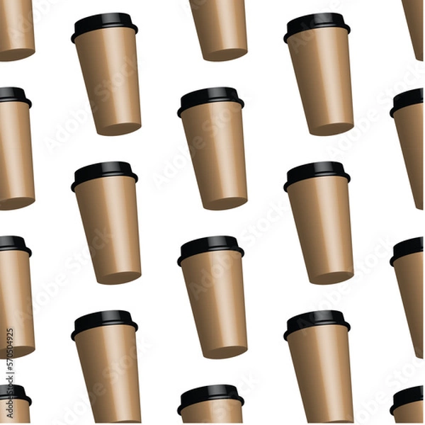 Fototapeta Graphic coffee cup pattern for your design and background