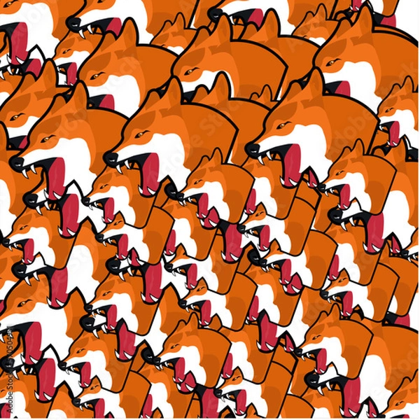 Fototapeta Graphic wolf pattern for your design and background