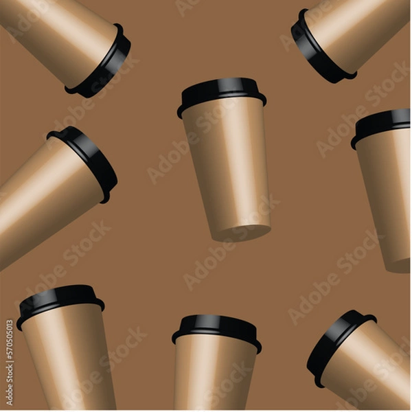 Fototapeta Graphic coffee cup pattern for your design and background
