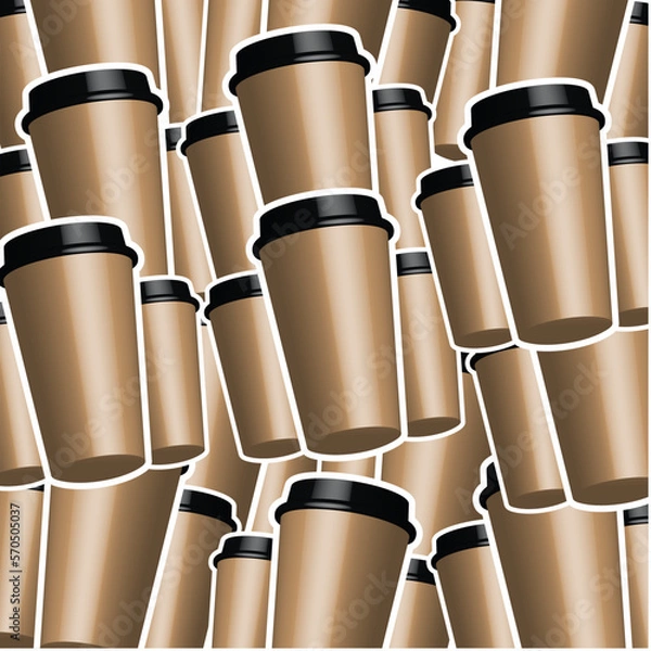 Fototapeta Graphic coffee cup pattern for your design and background