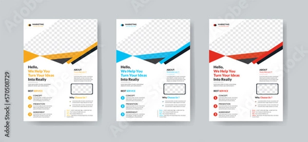 Fototapeta Corporate business digital poster flyer pamphlet brochure cover design layout space for photo background, vector illustration template in A4 size 2023