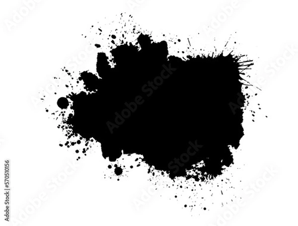 Fototapeta Black blob object on White Background. Vector illustration