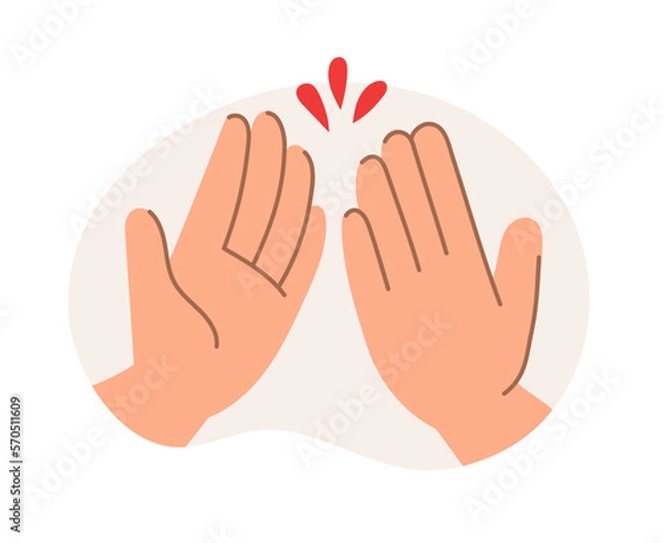 Obraz The hand gives five. The concept of a business idea, startup, organization, brainstorming. Vector illustration isolated on a white background