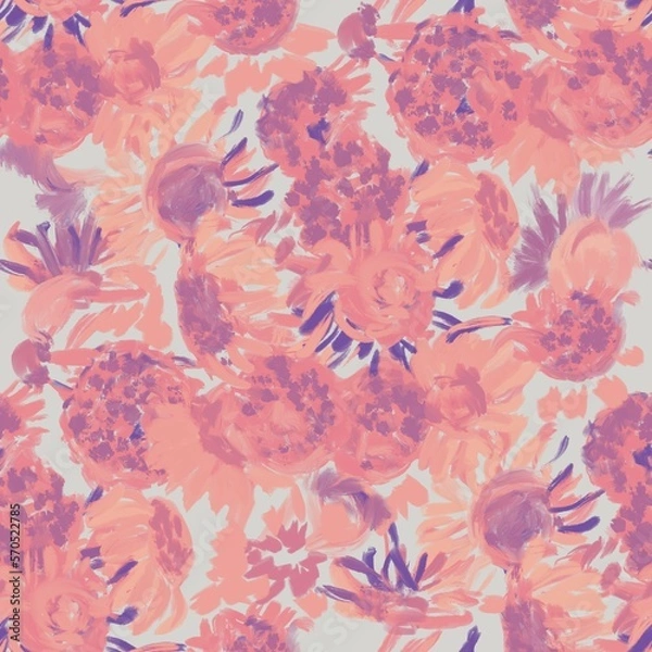 Fototapeta floral pattern with sunflowers