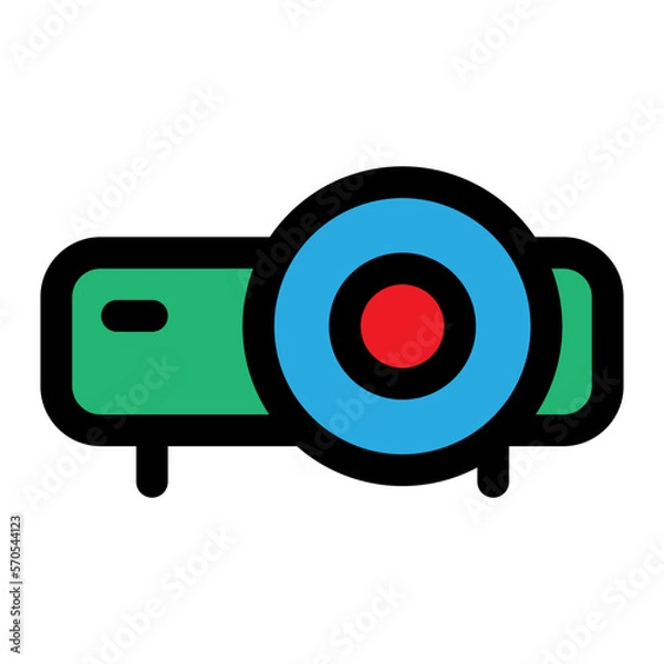 Fototapeta Projector icon line isolated on white background. Black flat thin icon on modern outline style. Linear symbol and editable stroke. Simple and pixel perfect stroke vector illustration
