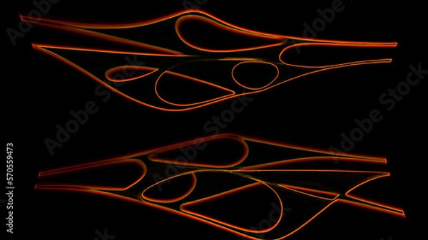Obraz Digital abstract fractal background generated at computer in black and orange.