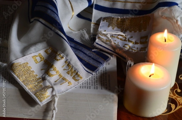 Obraz Bible with Isreal Prayer Shawl
