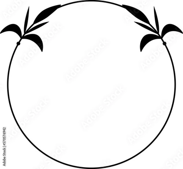 Fototapeta Leaf Circle Frame Vector