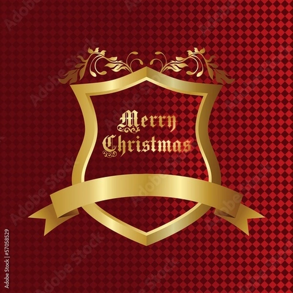 Fototapeta merry christmas shield art