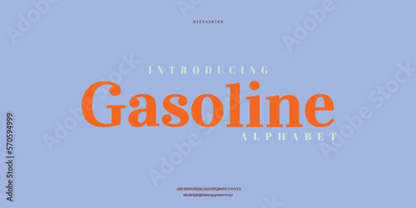 Fototapeta Abstract Fashion font alphabet. Minimal modern urban fonts for logo, brand etc. Typography typeface uppercase lowercase and number. vector illustration