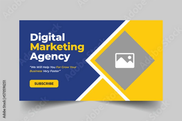 Fototapeta Digital marketing business youtube thumbnail design