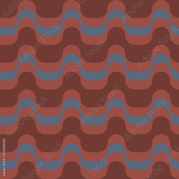 Fototapeta seamless red victorian geometric pattern with blue mosaic lines