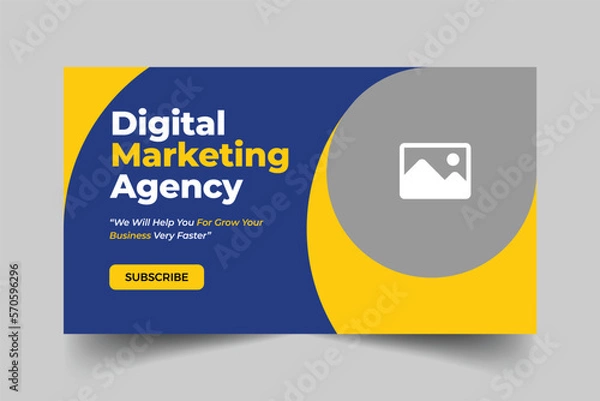 Fototapeta Creative business youtube thumbnail design template