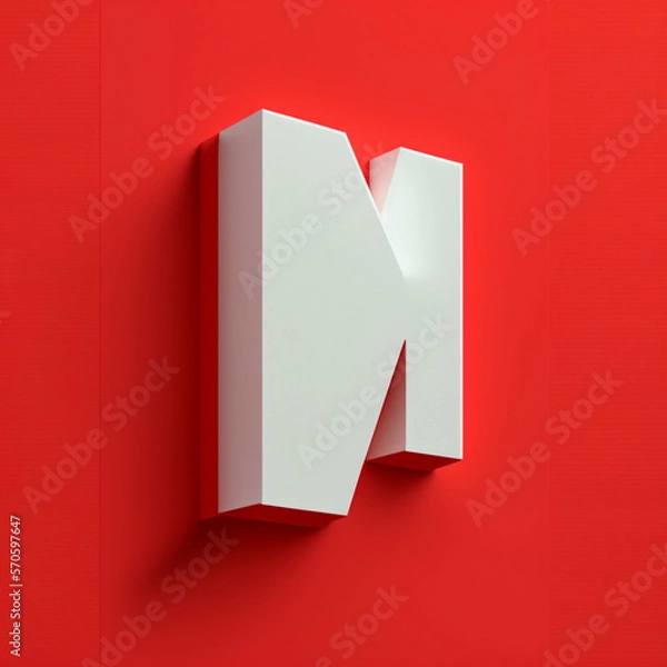 Obraz  A whitefull letter on red background- high resolution