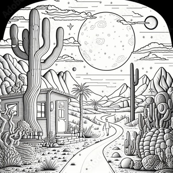 Obraz Black and white illustration