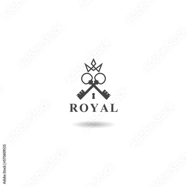 Fototapeta Crossed Key Logo Design Template with shadow