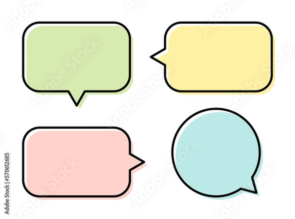 Fototapeta かわいい吹き出しのフレームセット　線幅と色は変更可能