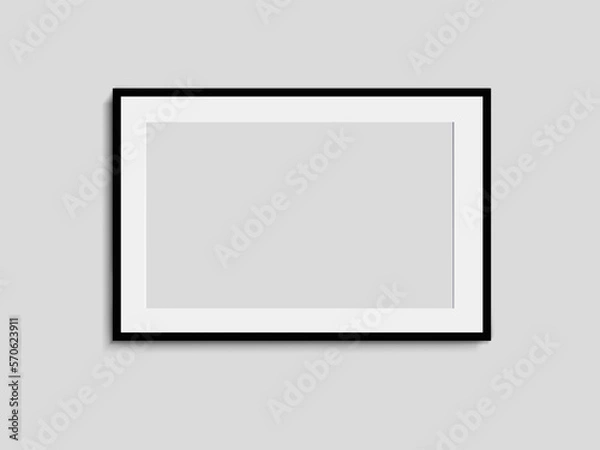 Obraz Photo frame. Vector isolated picture frame mockup with shadow on transparent background. Poster frame mockup. Stock vector.