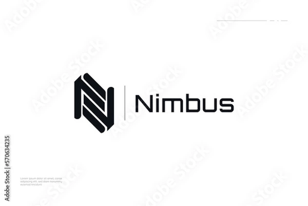 Obraz Abstract and Modern Letter N Monogram Logo Isolated on White Background