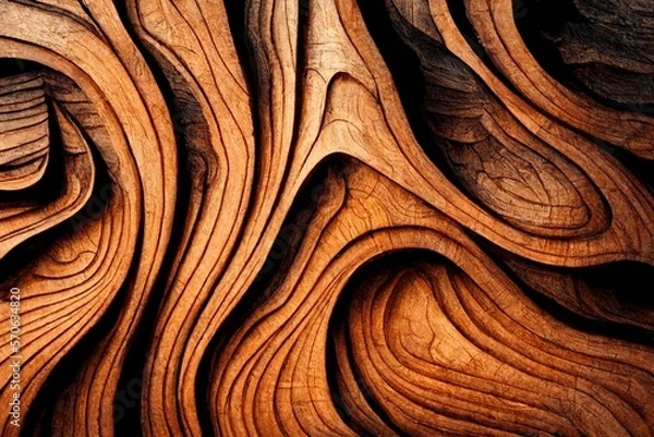 Fototapeta Wood larch texture of cut tree trunk, close-up. Wooden pattern