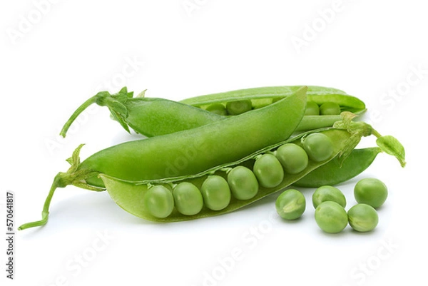 Obraz Fresh peas on white